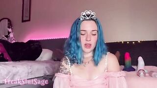 Huge cock toy destroys ass of Princess in intense anal gape