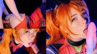 Asuka Langley is a hot slut who loves to fuck and get cum inside her