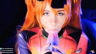 Asuka Langley is a hot slut who loves to fuck and get cum inside her