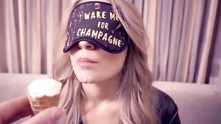 The beautiful Dozza got lost and received a cumshot in her mouth