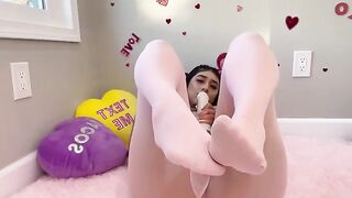 Violet Myers, the real-life hentai girl, indulges in sensual solo play