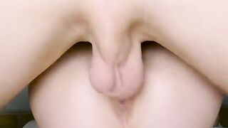 A man got his dick covered in cum when a woman squirts pussy juice on it
