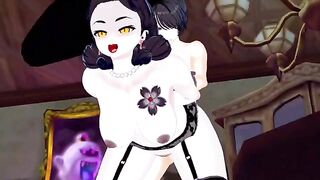 Lady Dimitrescu gets her pussy railed in doggy style in a hot anime scene