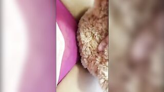 Latina gets horny and humps her favorite teddy bear
