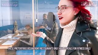 Kiss Cat loves breakfast with sausage - Public Agent picks up Russian student for outdoor fun