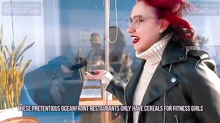 Kiss Cat loves breakfast with sausage - Public Agent picks up Russian student for outdoor fun