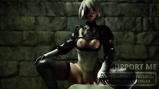 Nier Automata 2B sex compilation with sound, 2021 version