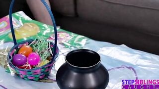 Step-sis challenges bro to find her secret egg for magical info