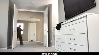 A babysitter with big tits, Joslyn James, gets fucked by her boss