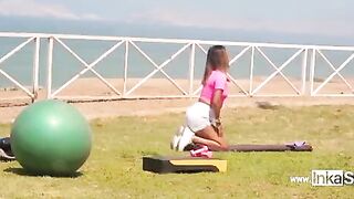 A Peruvian gym teacher was caught exercising in a steamy way