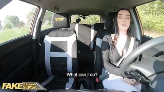 A hot student got fucked by her fake driving school teacher in the car