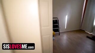 Hot step sister interrupted during her online show Kyzdar Net