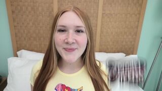 Redhead with freckles, young and juicy, has an awesome 18+ photo shoot