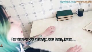 A cute schoolgirl got fucked by her teacher in a steamy encounter