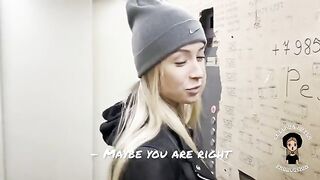 A hot blonde gets her husband to watch as she sucks her neighbor's huge cock