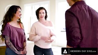 Casey Calvert and Arabelle Raphael shared cock in a hot threesome