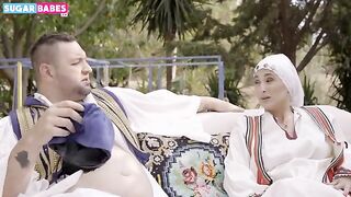 Hot Greek MILF gets her tight asshole gapped by a horny farmer on SugarBabesTV