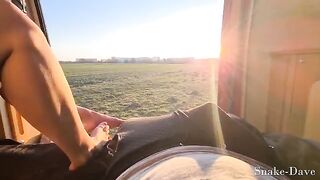 Couple fucked in the open camper on the road