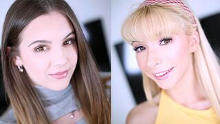 Two hopefuls, Devon Green and Kenzie Reeves, at an erotic audition, showcasing their oral talents