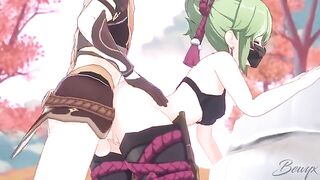 Kuki Shinobu gets her pussy railed in doggy style in Genshin Impact