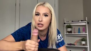 Petite blonde in doggy style gets her pussy smashed after winning a trophy