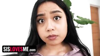 Man fucked his stepsister Luna Mills and covered her mouth to keep her quiet