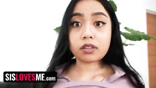 Man fucked his stepsister Luna Mills and covered her mouth to keep her quiet