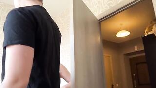 The girl came to rent a room and got passionate with guy