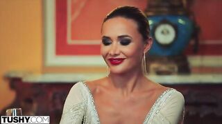 Stunning Venera from TUSHY gets her ass gapped by horny hungs in an intense DP scene