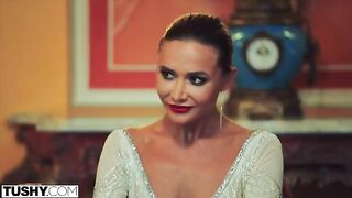 Stunning Venera from TUSHY gets her ass gapped by horny hungs in an intense DP scene