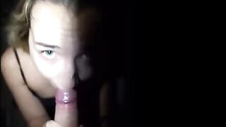 Petite girl Mona Blue gets her throat full of cum