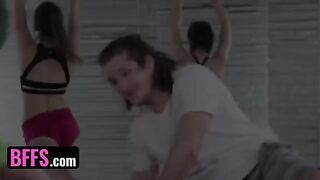 A yoga enthusiast gets fucked by his yoga teacher and classmates during a session