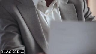 Blonde girl Jazlyn in awe of her friend's boss's power