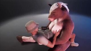 Furry cow nurses the ranger in a wildlife game