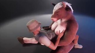 Furry cow nurses the ranger in a wildlife game