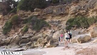 Stranded and horny, stunning Sia has a hot beach affair in HD