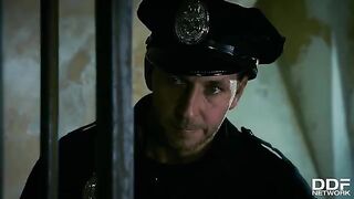 Hardcore FFM threesome with Rosella Visconti and Chief of Staff in police station