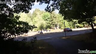 Kezia Slater teaches how to squirt publicly on the sidewalk in the park