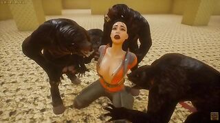 A bearded man was attacked by a furry monster in the jungle