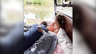 Camping and fingering with a lovely brunette, Kate Marley