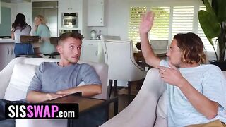Pervert dudes fucked their stepsisters in a steamy swap