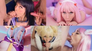 Best Deep Throat Compilation featuring Cosplay Queen Alice Bong