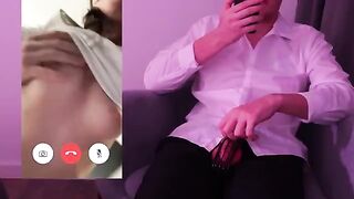 The guy broke off in the middle of a video call with his wife
