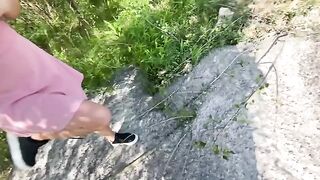 A girl with a loose character was picked up and fucked outdoors