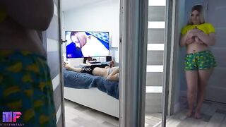 A girl spies on her stepfather, continuing the thrilling scenario from before