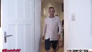 Amateur swingers fuck with strangers in an orgy style