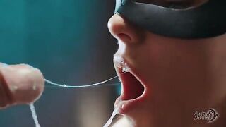 That's what a true cumslut should do with used condoms. This is draining a big fat load in 4K close-up