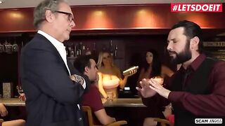 Two voluptuous women get fucked by their pervert boss in a hardcore scene