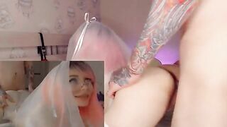 A cute bride got fucked by her husband's best friend and came on his dick