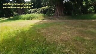 A big facial and risky sex outside in the countryside
